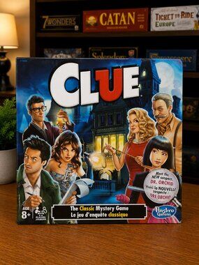 2015 Clue Classic Mystery Game Hasbro Dr. Orchid Bilingual Board Game